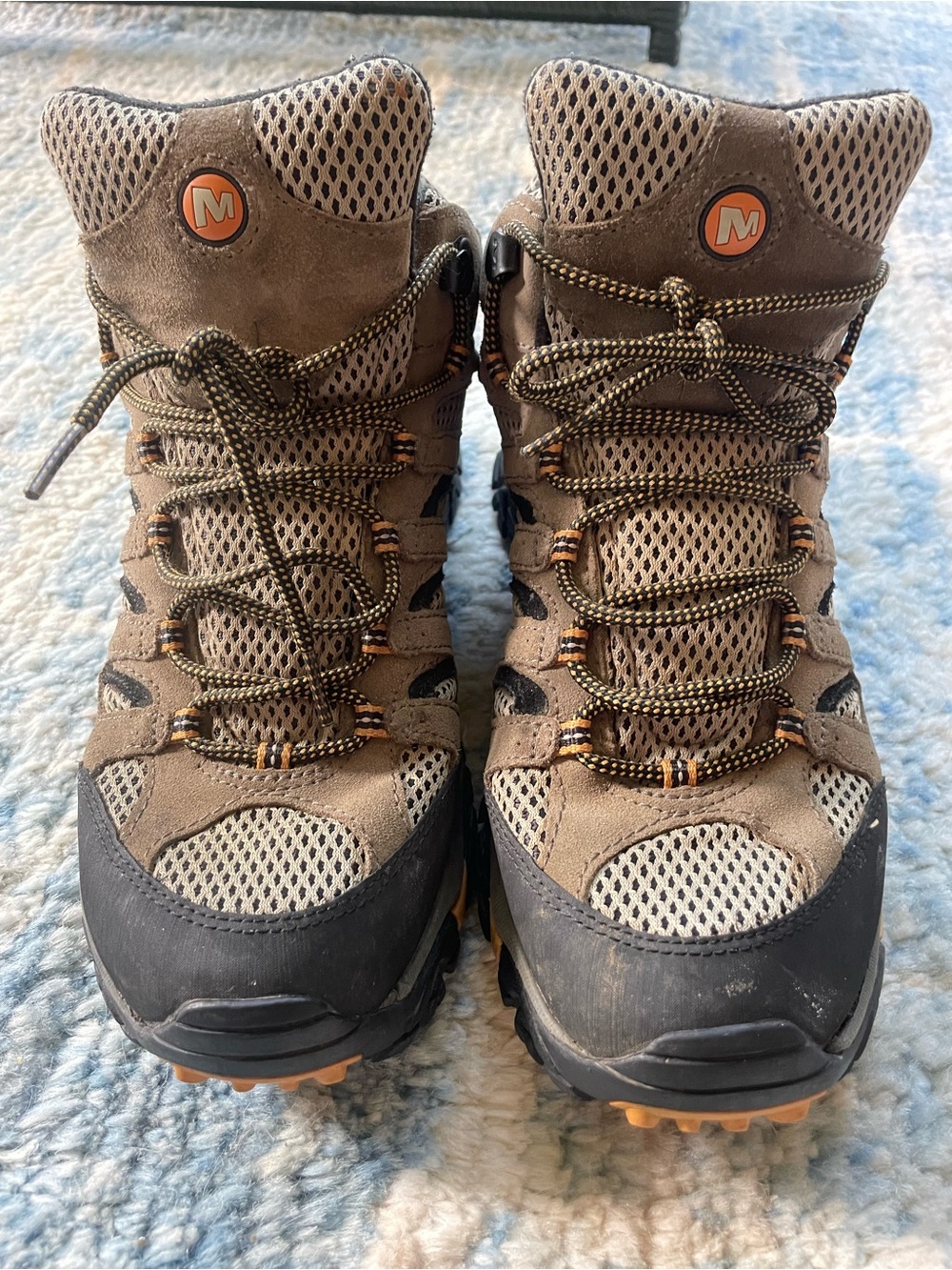 Merrell Moab Mid Hiking Boots Men's Size 11 Brown Tan Suede Vibram Trail Shoes - Picture 4 of 7